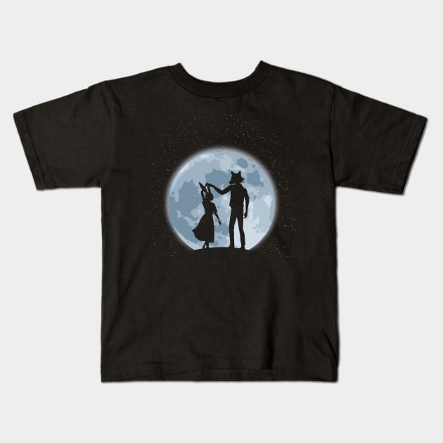 Beasts under the moon Kids T-Shirt by Domichan